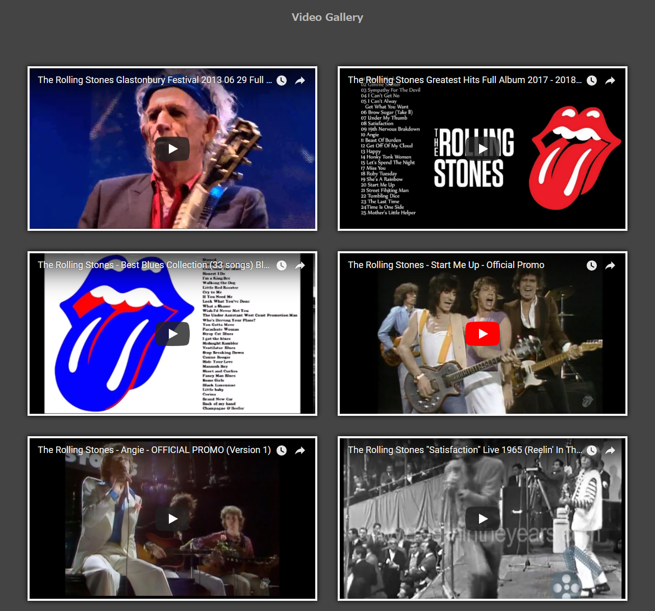 ビデオギャラリー（JavaScript）